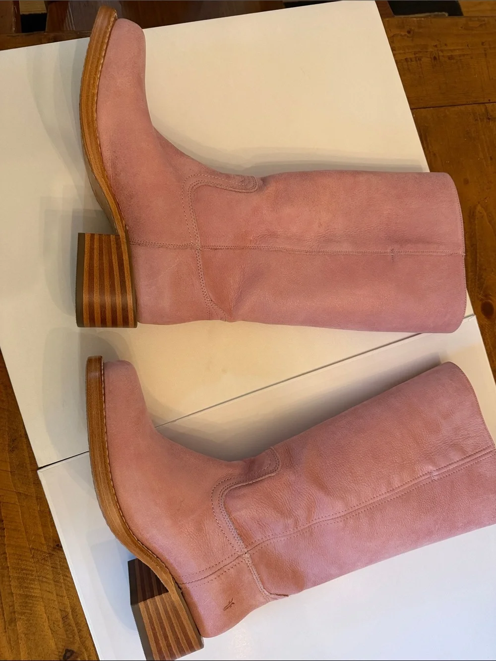 NEW FRYE Campus 14L Boots in Pink Sz: 9.5 Genuine Leather Tall Boots $498